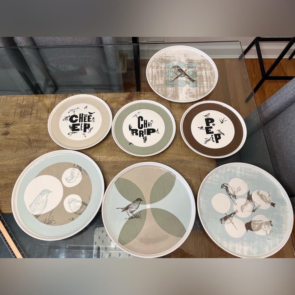 Rare NEW Bethany Lowe Designs Everware BIRD 11 1/4" & Peep Song Bird Plates 9”